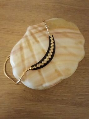 2for$20🧡Gold and Black Chevron Accent Women's Necklace